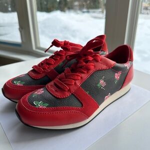 NWT Coach Rebecca ll Red Floral Sneakers Size 6